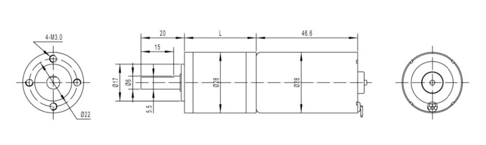 DC planetarni motor bez četkica promjera 28 mm (5)